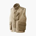 C.P. Company Logo Zip Stand Collar Vest Beige