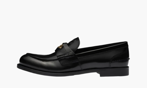 Miu Miu Brushed Leather Loafers Black 
