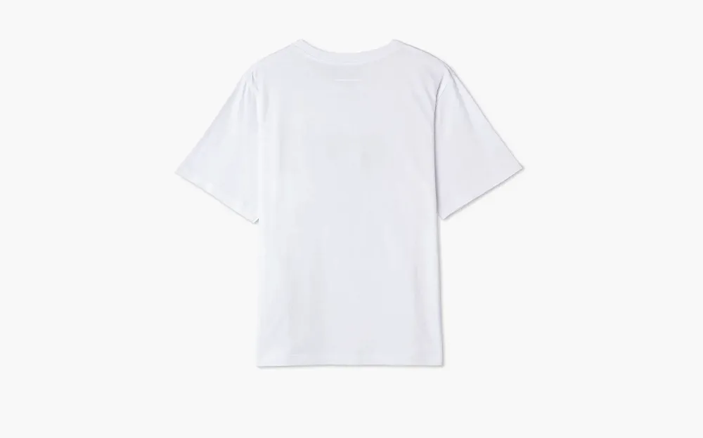 MM6 Maison Margiela Destroyed Logo Print T-Shirt White
