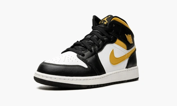 Air Jordan 1 Mid GS White Pollen Black 