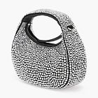 Miu Miu Wander Satin And Silk Mini Hobo Bag With Syntentic Crystals Black
