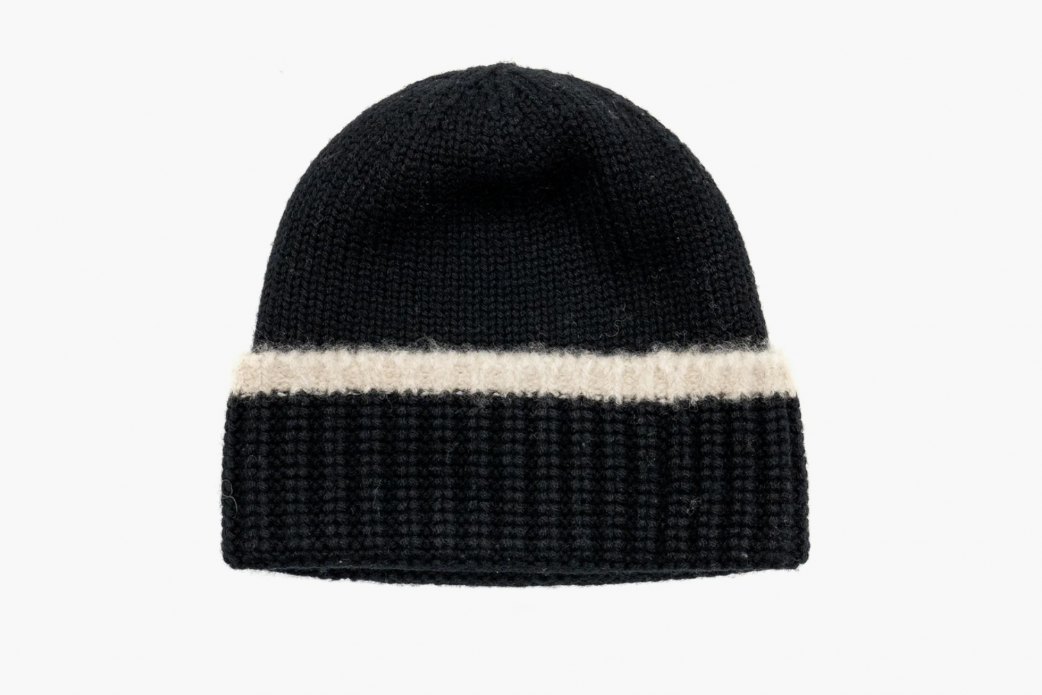 Chanel Beanie Hat Wool "Black / White" 