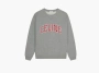 Celine Loose Sweatshirt In Cotton Fleece Grey Melange Red Off White 