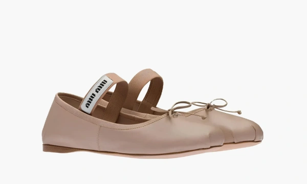 Miu Miu Satin Ballerinas Light Brown 