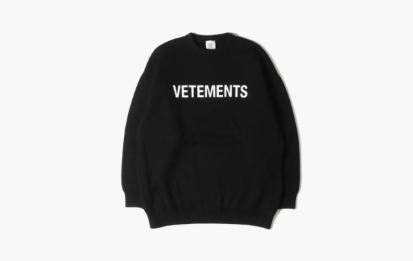 Vetements Logo Intarsia Knit Black  Vetements Logo Intarsia Knit Black