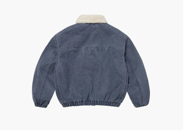 Supreme Faux Shearling Lined Bomber Jacket Navy  Supreme Faux Shearling Lined Bomber Jacket Navy