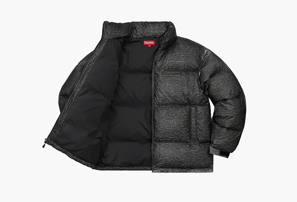 Supreme Reflective Speckled Down Puffer Jacket Black