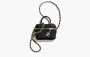 Chanel Small Vanity With Chain Leather Crossbody Bag Black 