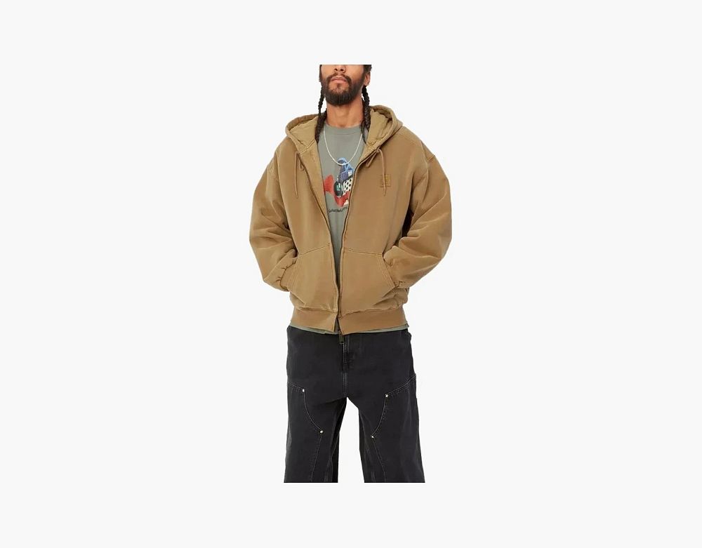 Carhartt WIP Zip Hooded Sweatshirt Brown