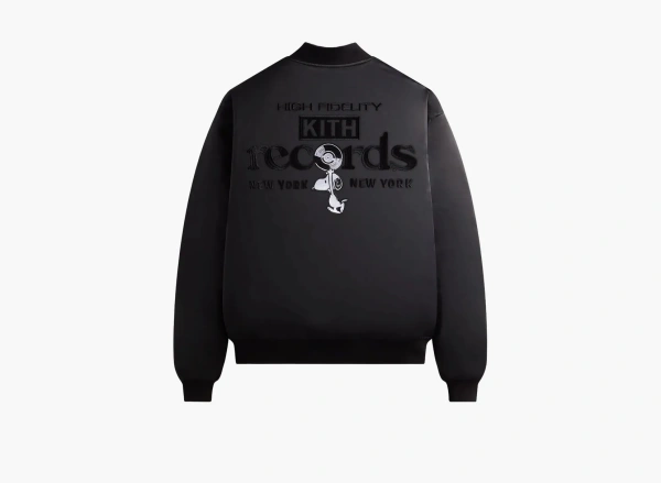Kith For Peanuts Satin Bomber Jacket Black 