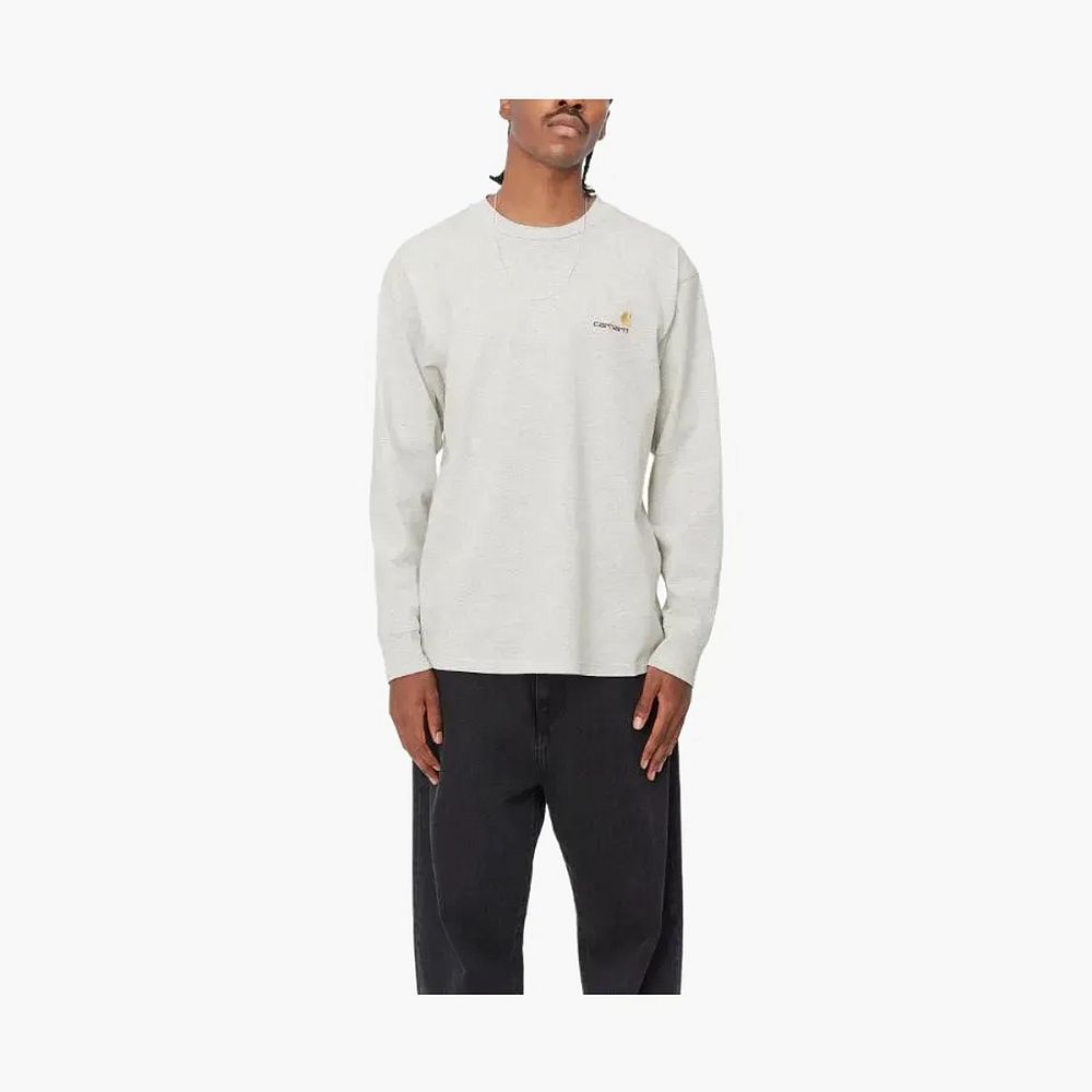 Carhartt WIP Script Logo Long Sleeve Grey