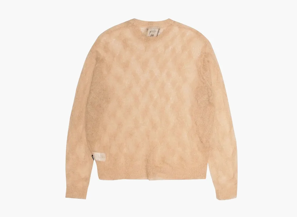 Stussy Loose Knit Cross Cable Sweater Sand
