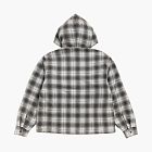 Stussy Zip Hooded Plaid Shirt Charcoal