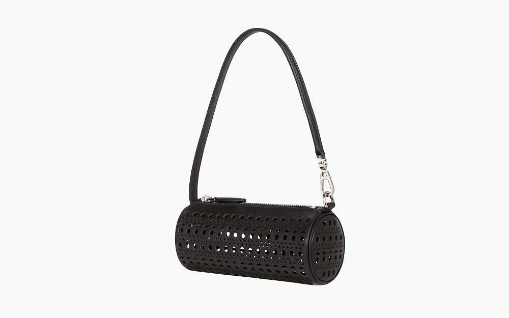 Alaia Mini Tube Bag in Calfskin Black