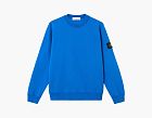 Stone Island Organic Cotton Fleece Crewneck Sweatshirt Bright Blue