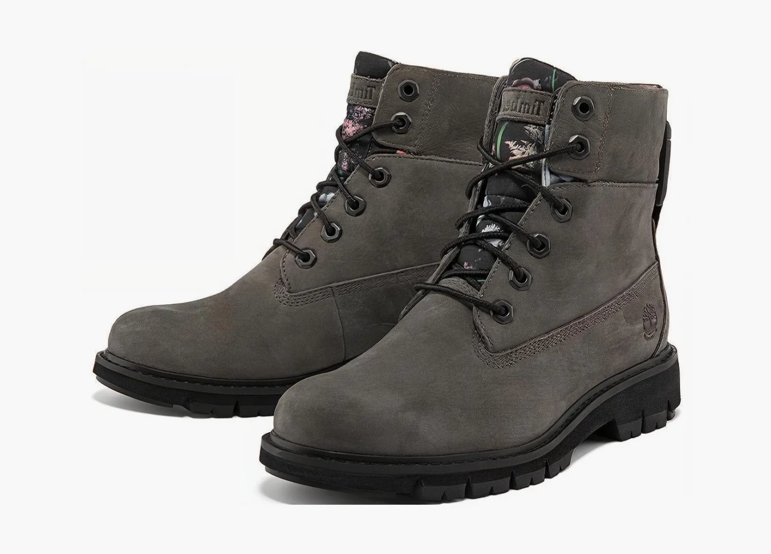 Timberland Lucia Way 6 Inch Waterproof Roll Top Boots WMNS Grey And Floral 