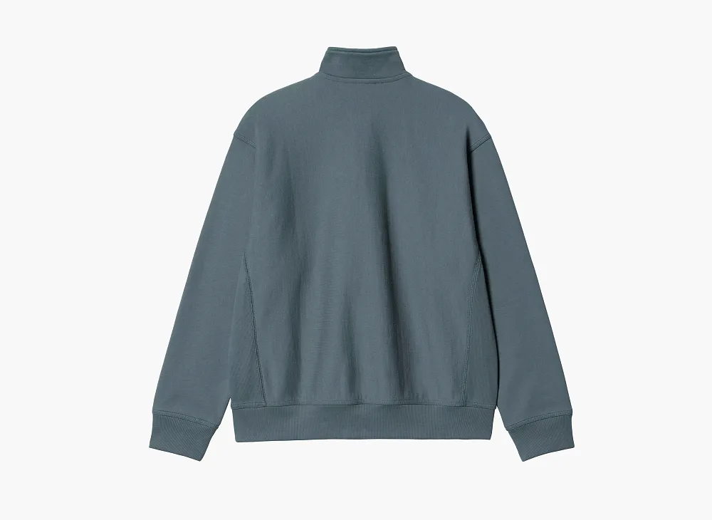 Carhartt WIP Half Zip American Script Sweatshirt Office Blue
