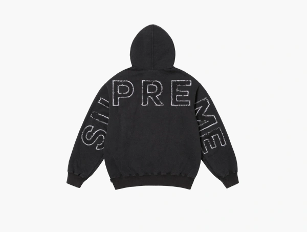 Supreme Frayed Hooded Sweatshirt Black  Supreme Frayed Hooded Sweatshirt Black