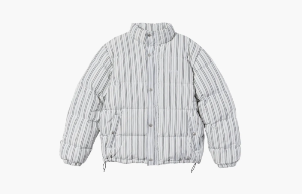 Stussy Stripe Down Puffer Jacket Bone  Stussy Stripe Down Puffer Jacket Bone