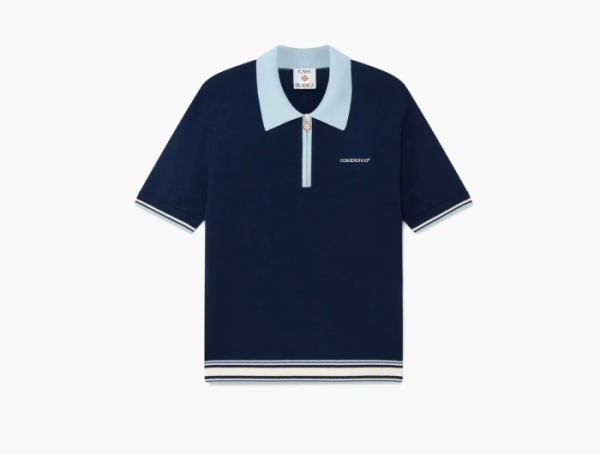 Casablanca Wool Knit Polo  Azul Marino 
