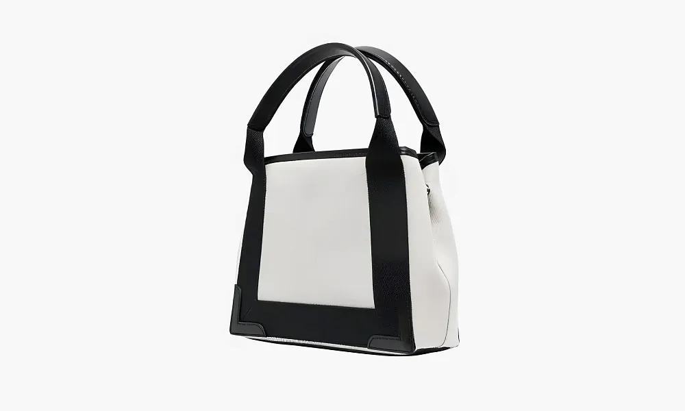 Balenciaga Cabas Handbag Ivory Black