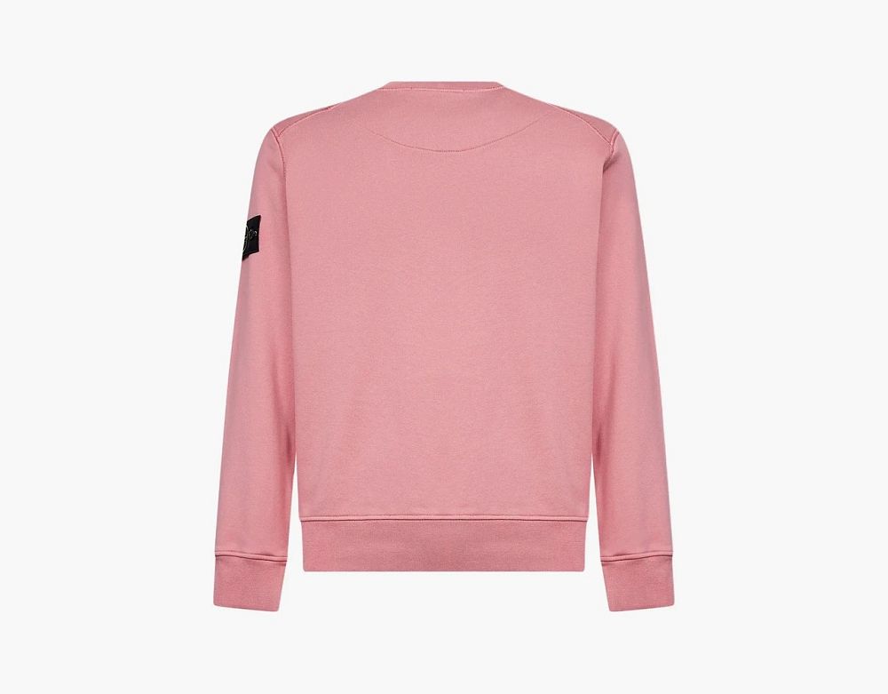 Stone Island Organic Cotton Crewneck Sweatshirt Oleander