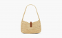 Saint Laurent Le 5 A 7 Mini Hobo Bag in Raffia "Natural/Brick" 