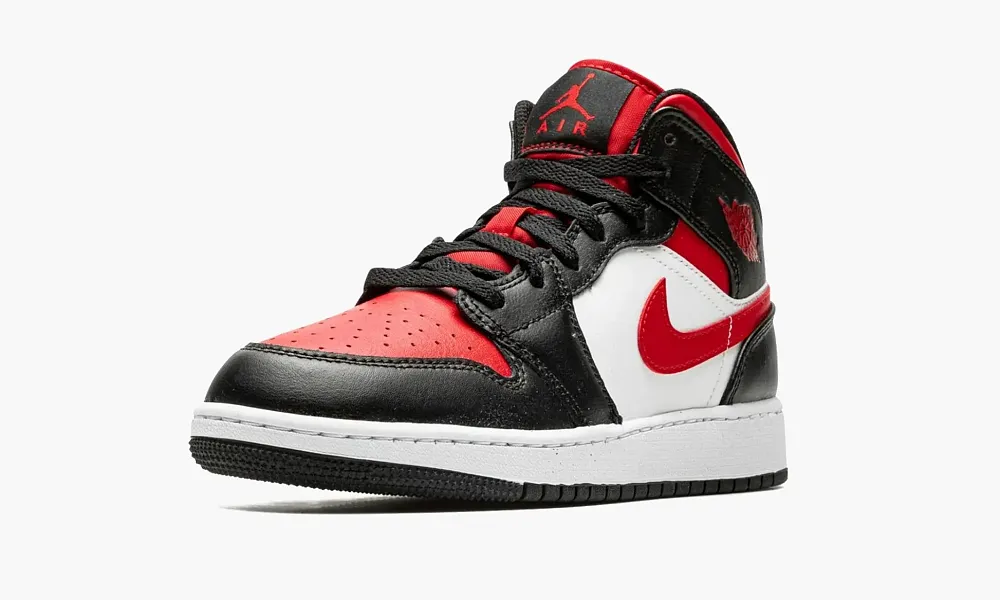 Air Jordan 1 Mid GS Black Fire Red