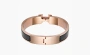 Hermes Clic H Narrow Bracelet, Noir, Rose Gold Plated 