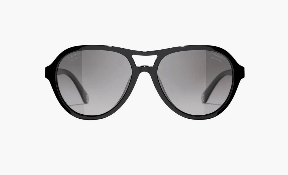 Chanel Pilot Sunglasses Acetate Black