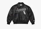 Supreme x Chicago White Sox Leather Varsity Jacket Black