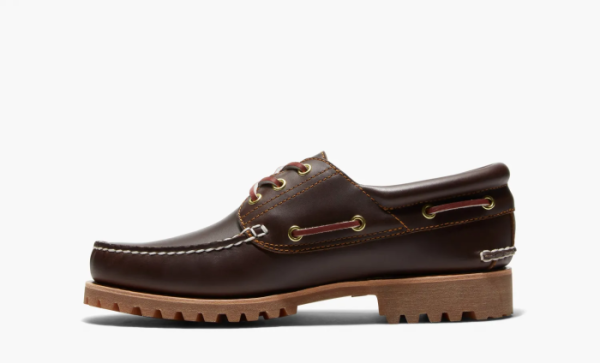 Timberland 3-Eye Lug Handsewn Boat Shoe Md Brown Full Grain 