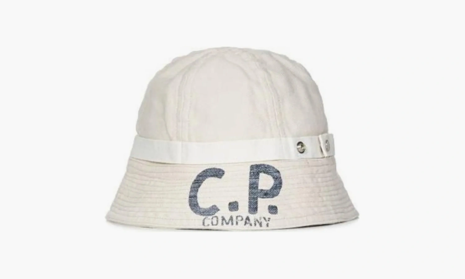 C.P. Company Logo Print Cotton Bucket Hat White 