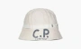 C.P. Company Logo Print Cotton Bucket Hat White 