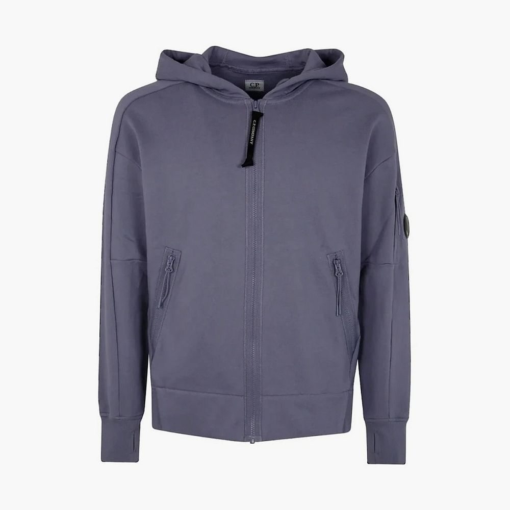 C.P. Company Diagonal Raised Fleece Lens Hooded Sweatshirt Lavender
