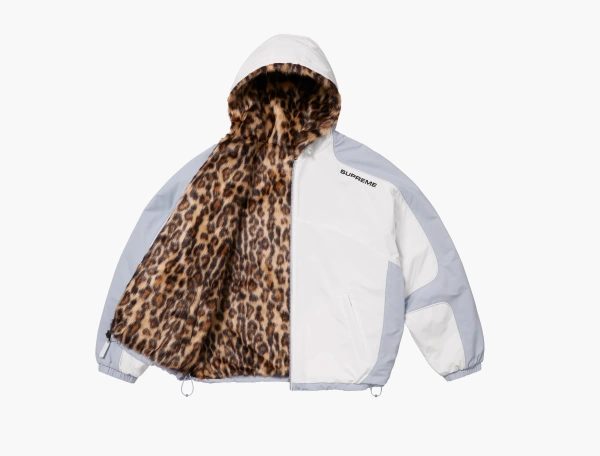Supreme Faux Fur Reversible Hooded Track Jacket  White  Supreme Faux Fur Reversible Hooded Track Jacket  White