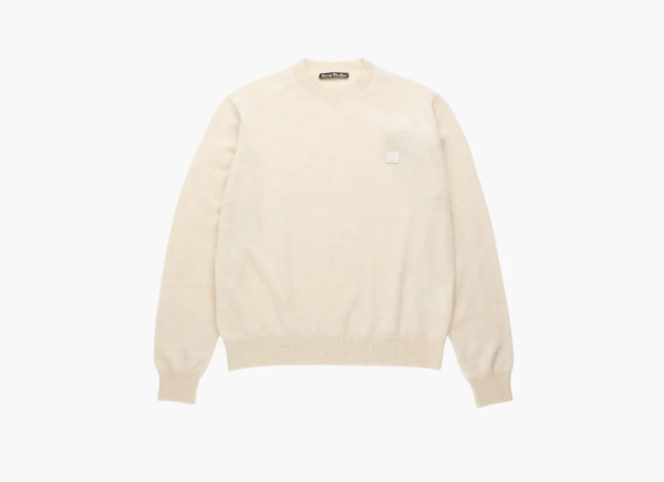 Acne Studios Wool Crewneck Sweater Oatmeal Melange  Acne Studios Wool Crewneck Sweater Oatmeal Melange