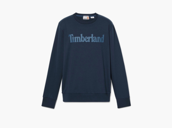 Timberland Sweatshirt Wordmark Logo Loopback Crew Neck Dark Sapphire 