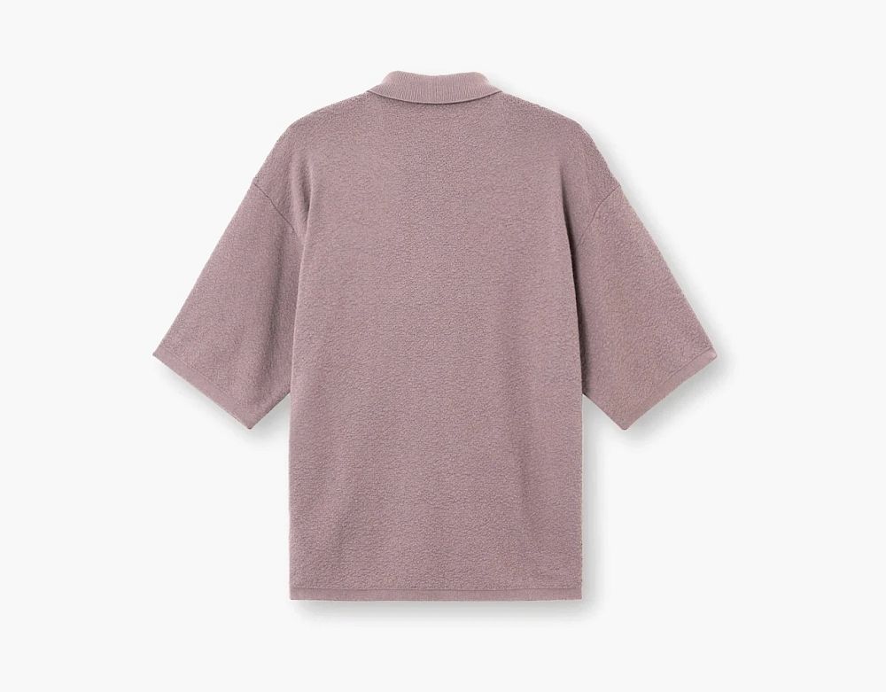 Stone Island Light Raw Hand Organic Cotton Polo Purple Grey