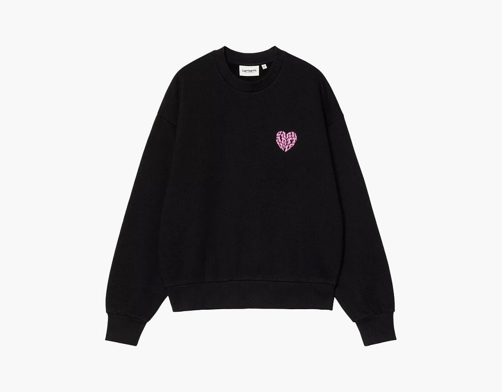 Carhartt WIP Productions Heart Sweatshirt Black Pink