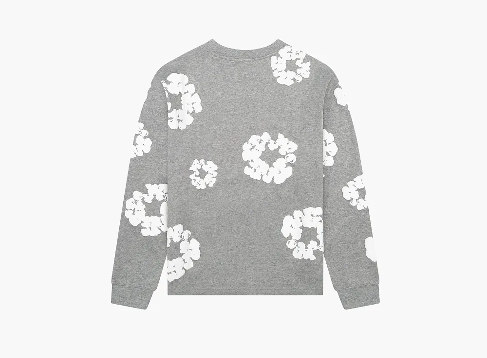 Denim Tears Cotton Wreath Long Sleeve T-Shirt Grey