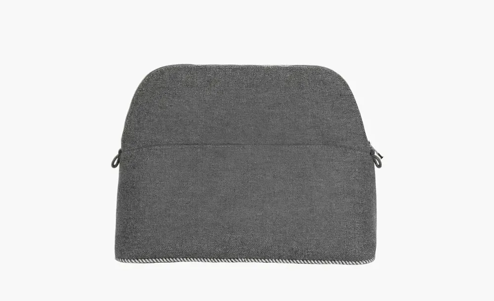 Hermès Bolide Cotton And Polyurethane Handheld Makeup Bag Gray