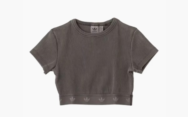 Adidas Rib SS Top T-Shirt Grey 