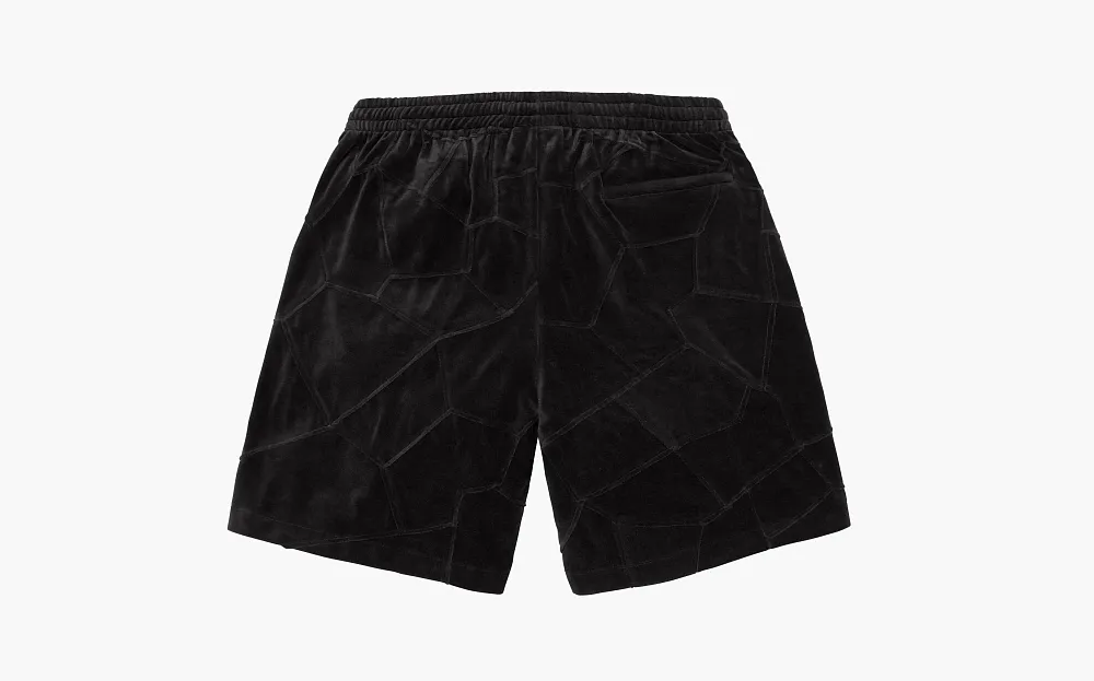 Supreme Patchwork Velour Short  Black