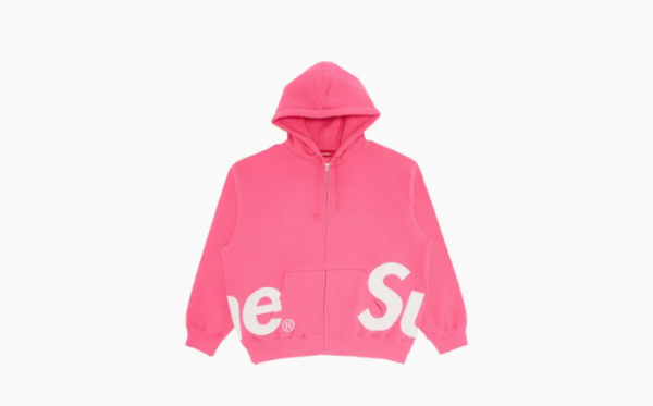 Supreme Big Logo Zip Up Hooded Sweatshirt Magenta 