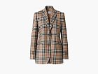 Burberry Vintage Check Wool Tailored Blazer Brown