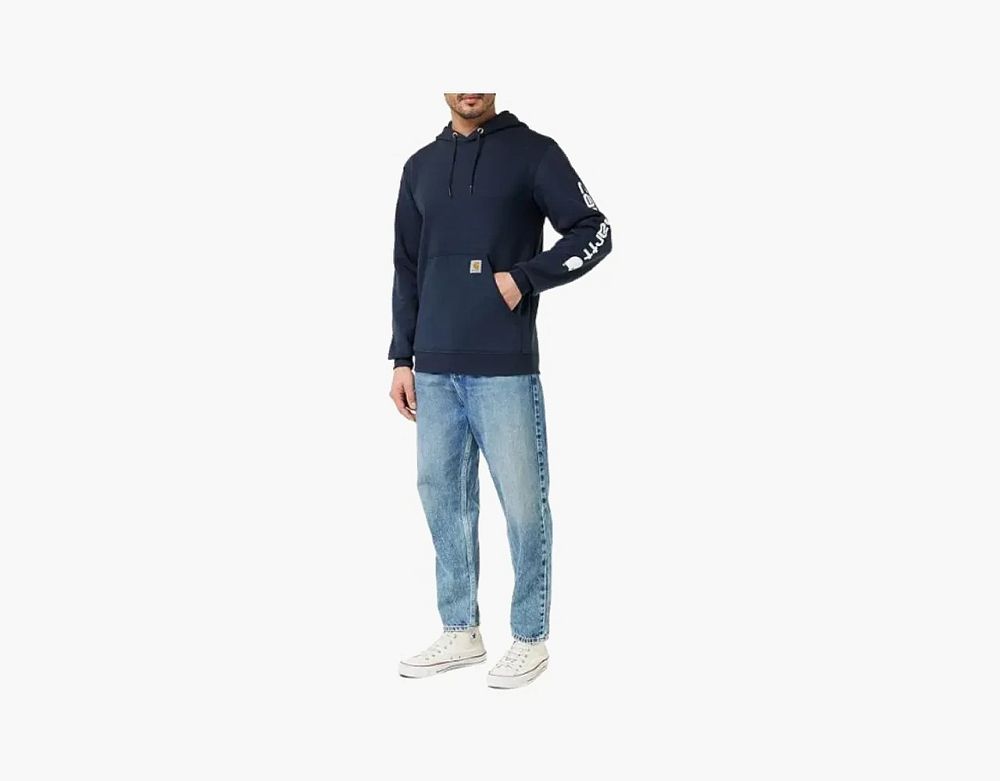 Carhartt Sleeve Logo Hooded Sweatshirt Navy