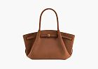 JW PEI Hana Medium Faux Suede Tote Bag Brown