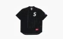 Supreme S Logo Baseball Henley Black 