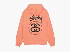 Stussy Stock Link Zip Hoodie Pigment Dyed Sherbert